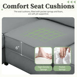 Sectional Sofa Modern Fabric Modular With Ottoman Grey - Furniture Home Direct