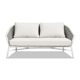 Rowan - Rope Barrel Back Patio Conversation Loveseat Sofa - Optic White - Furniture Home Direct