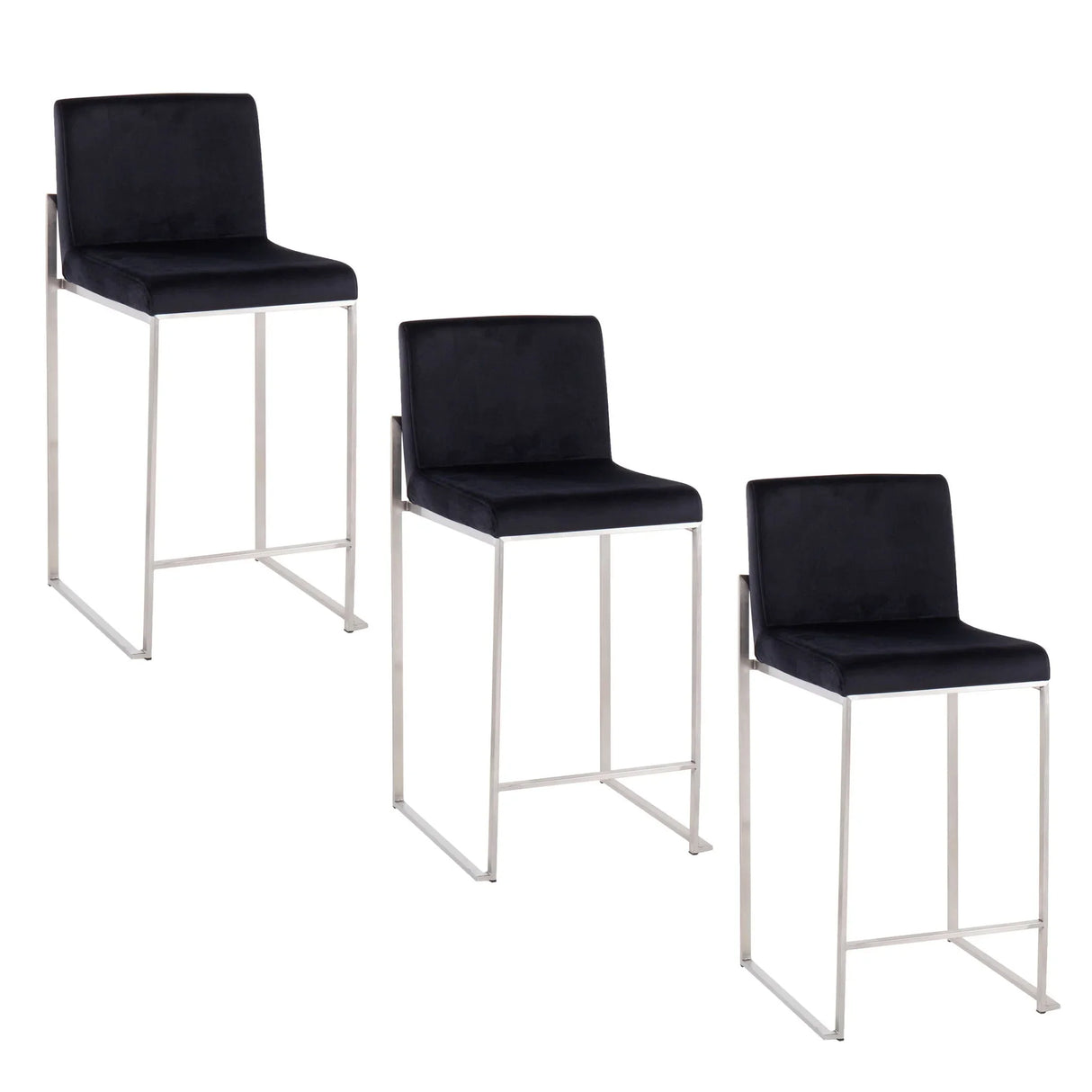 Fuji - Contemporary High Back Counter Stool, Functional Design - Furniture Home Direct