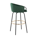Claire - Contemporary / Glam Barstool With Footrest (Set of 2) - Furniture Home Direct