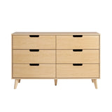 Mid-Century Hans 6 Drawer Dresser With Cut-Out Handles - Furniture Home Direct
