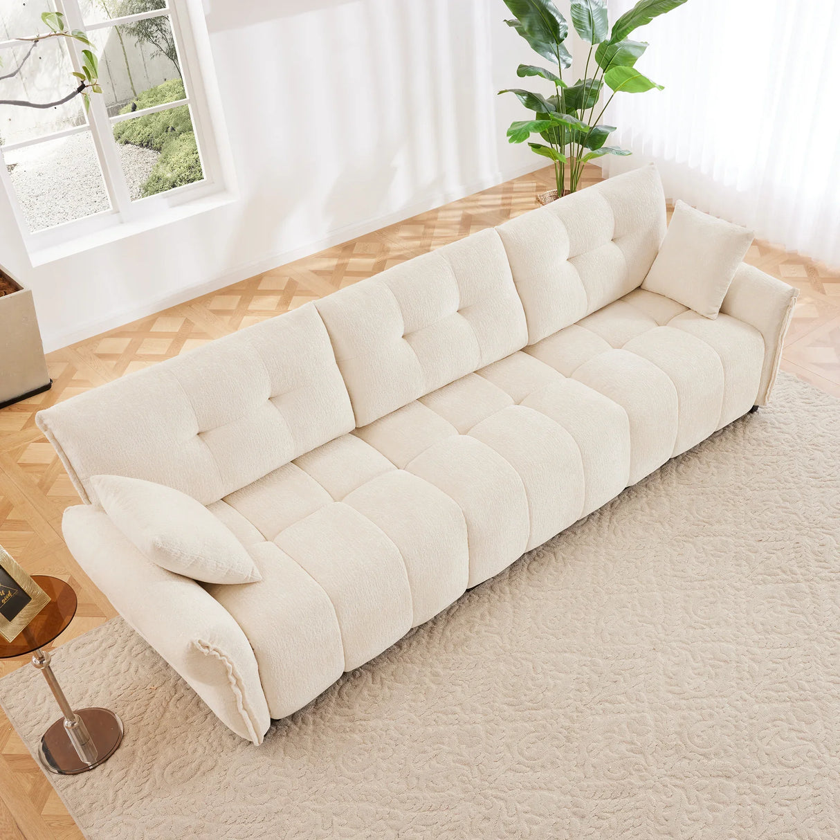 Chenille Sofa - White - Furniture Home Direct