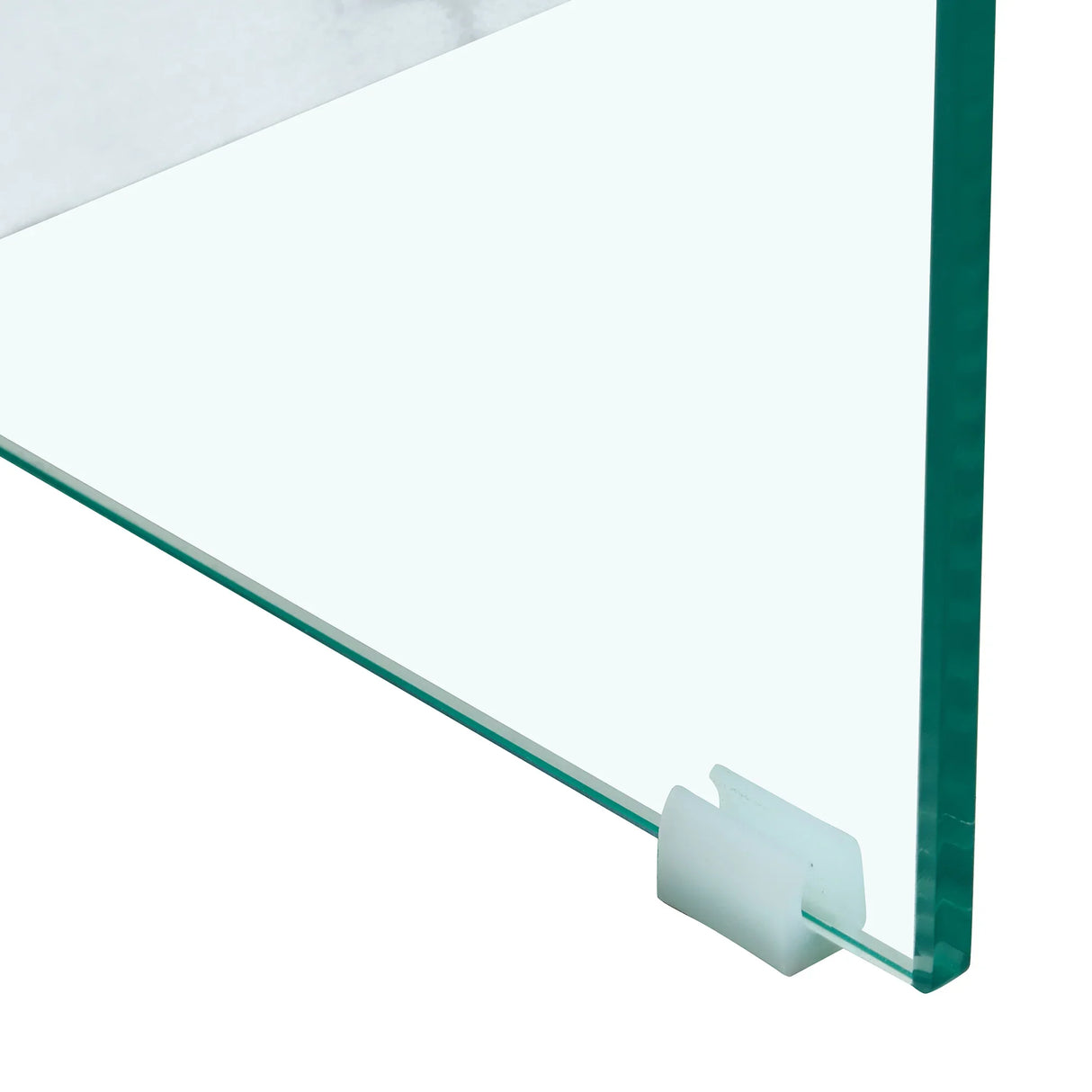Coffee Table Glass Top Marble Base Modern Style White - Furniture Home Direct