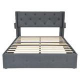 Bed With Gas Lift Storage, USB Ports - Furniture Home Direct