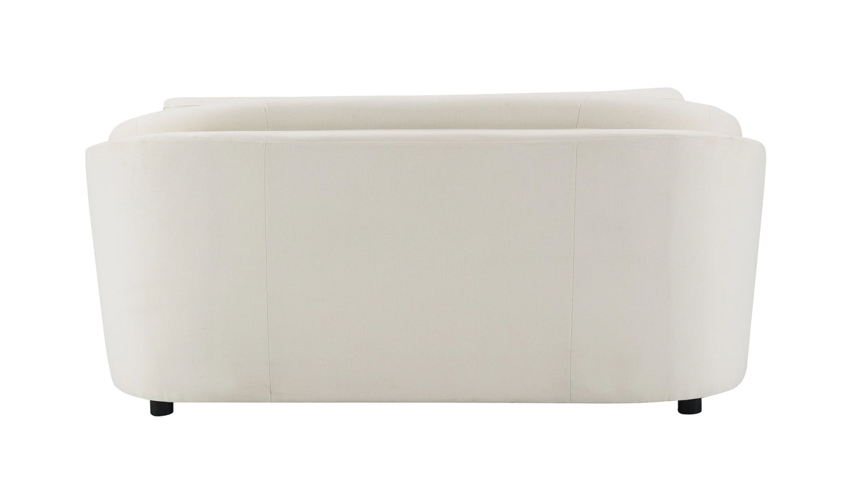 Mariko - Linen Loveseat With 2 Toss Pillows - Beige - Furniture Home Direct