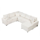Sectional Sofa Pull-Out Sofa Bed Sleeper With A Storage Ottoman, Three Pillows And Charging Devices For Living Room - Furniture Home Direct
