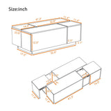 Extendable Coffee Table With 2 Hidden Storage Space And 2 Drawers For Living Room - Furniture Home Direct
