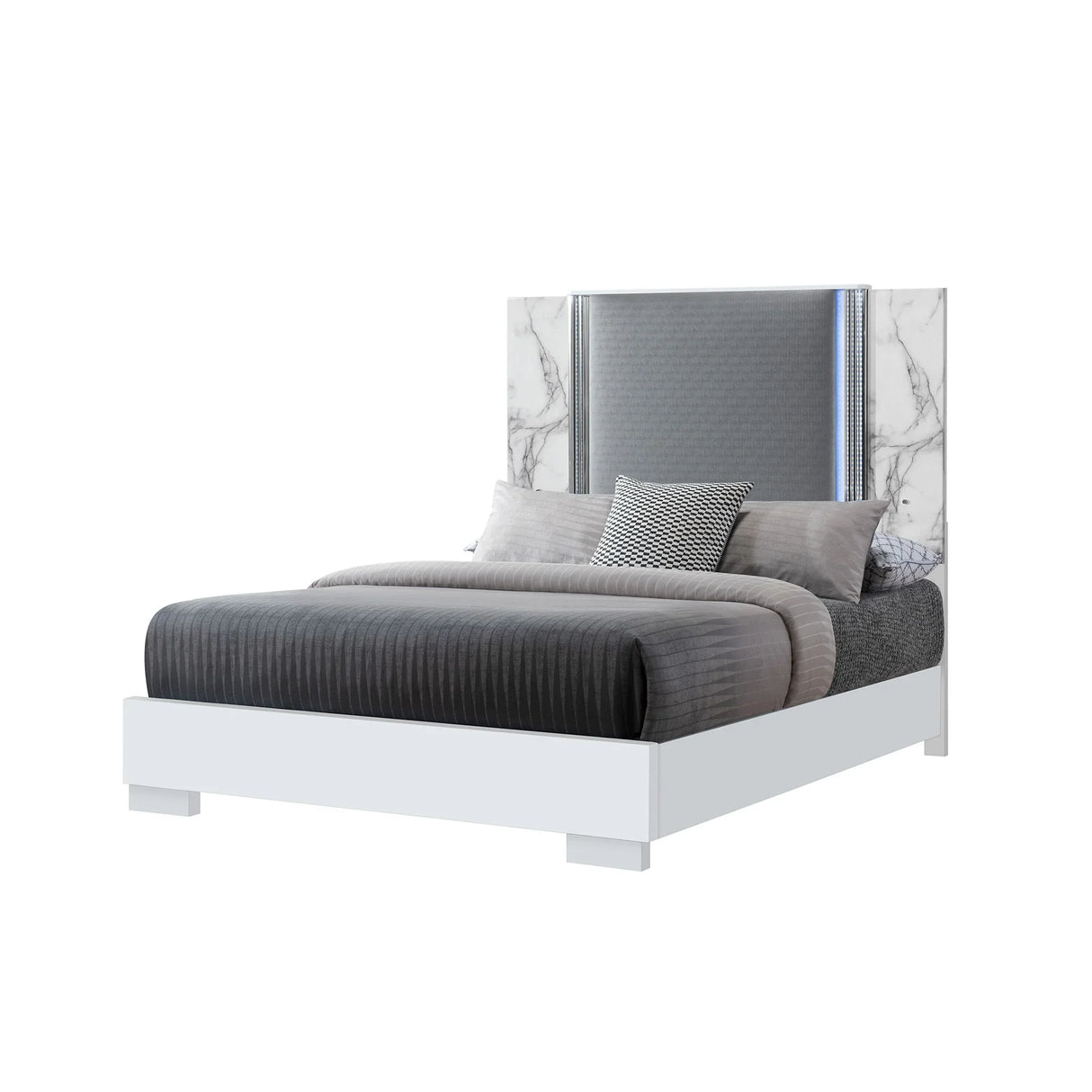 Moon - Modern Bed With LED Accent Lighting - Furniture Home Direct