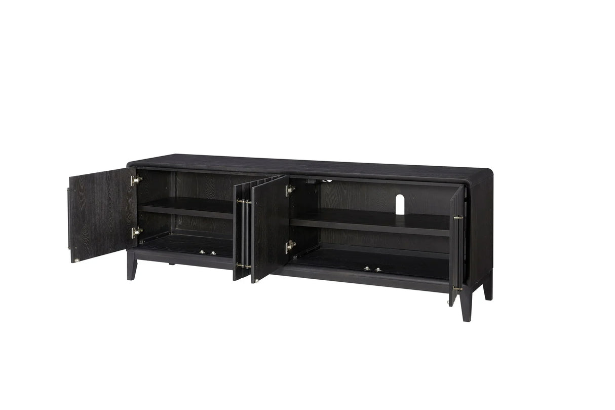 Console With Power Pack - Black - Furniture Home Direct