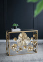 Console Table With Mirrored Glass Top, Modern Entryway Table For Living Room Foyer Entryway - Gold - Furniture Home Direct