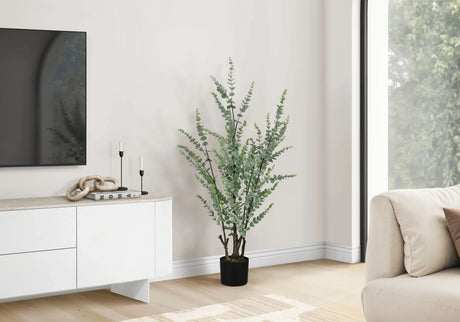 44" Tall, Artificial Plant, Eucalyptus Tree, Indoor, Faux, Fake, Floor, Greenery, Potted, Real Touch, Decorative - Green / Black - Furniture Home Direct