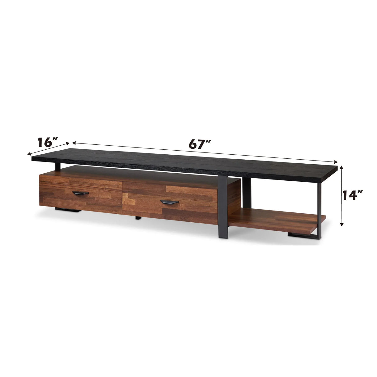 Elling - TV Stand - Walnut / Black - Furniture Home Direct