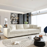 Plush Corduroy 4 Seat Sofa, Modern Comfy Upholstered Sofa Cloud Couch, Deep Seat Couches With Soft Pillows - Furniture Home Direct
