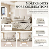 Living Room Set Modular Sectional Couch, Upholstered Sofa & Armchair & Movable Ottoman - Furniture Home Direct