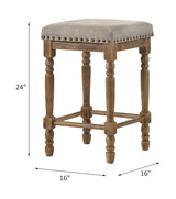 Farsiris - Weathered Counter Height Stool (Set 2) - Beige - Furniture Home Direct