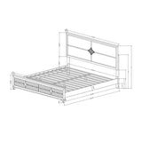Uriuni - 5 Piece King Bedroom Set With LED Lighting And Panel Headboard - Gold / White - Furniture Home Direct