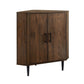 Contemporary 2 Door Mixed-Material Corner Accent Cabinet - Furniture Home Direct