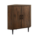 Contemporary 2 Door Mixed-Material Corner Accent Cabinet - Furniture Home Direct