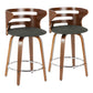 Cosini - Mid Century Modern Fixed Height Counter Stool With Footrest With Swivel (Set of 2) - Furniture Home Direct