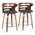 Cosini - Mid Century Modern Fixed Height Counter Stool With Footrest With Swivel (Set of 2) - Furniture Home Direct
