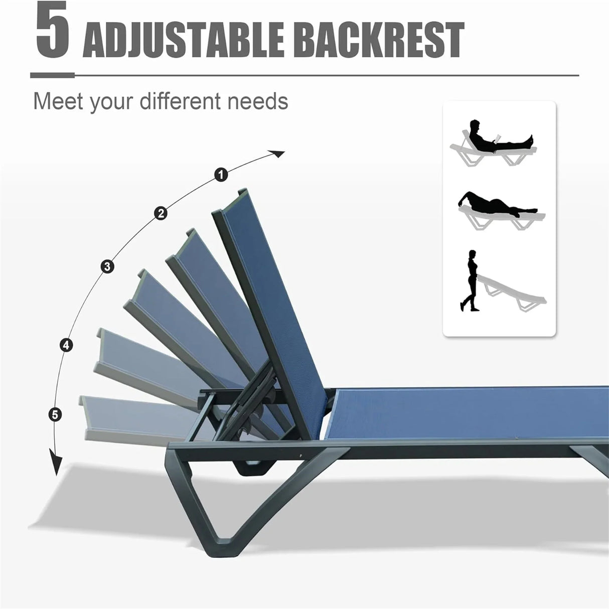 Outdoor Lounge Chair - Navy Blue - Furniture Home Direct
