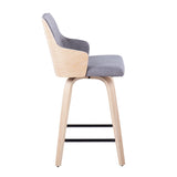 Stella - Contemporary Fixed Height Counter Stool With Swivel Square Footrest (Set of 2) - Furniture Home Direct