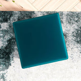 Amber - Square Upholstered Ottoman Linen - Furniture Home Direct