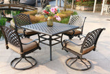 Square 4 Person 43.19" Long Aluminum Dining Set With Cushions - Furniture Home Direct