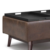 Owen - Tray Top Small Coffee Table Upholstered Storage Ottoman - Furniture Home Direct