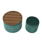 Classic 2 Piece Round Storage Ottoman Set With Drum Shaped Stool - Furniture Home Direct