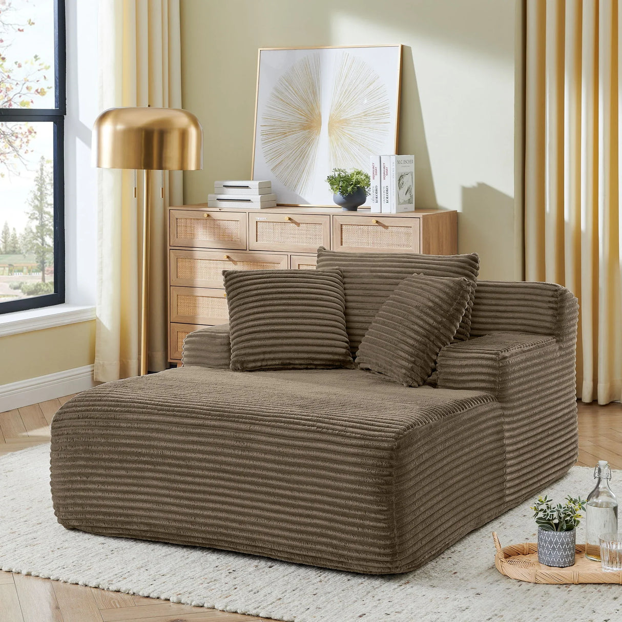 Modern Single Lazy Sofa Lounge Chair With High Density Foam - Furniture Home Direct