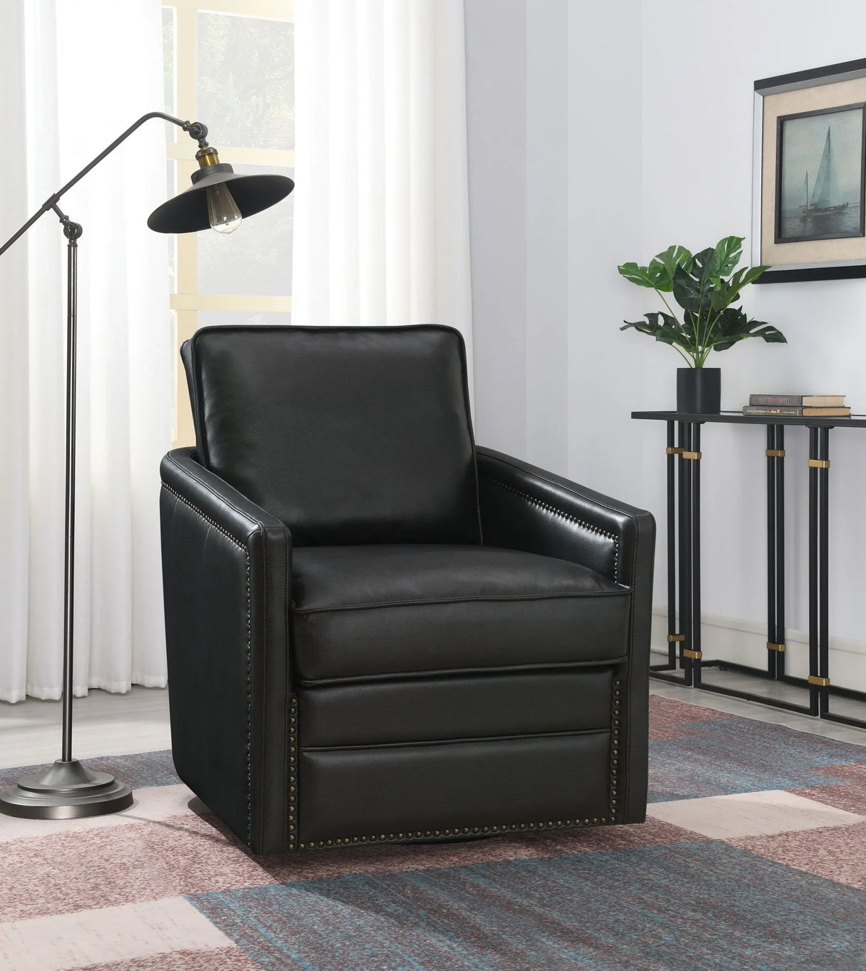 Rocha - Leather Aire Swivel Chair With Glider - Furniture Home Direct