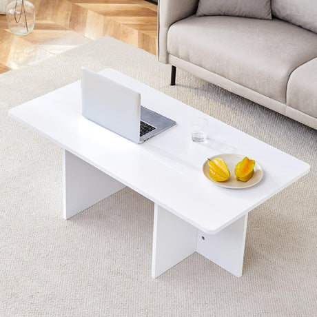 Coffee Table With X Leg Design For Living Room White - Furniture Home Direct