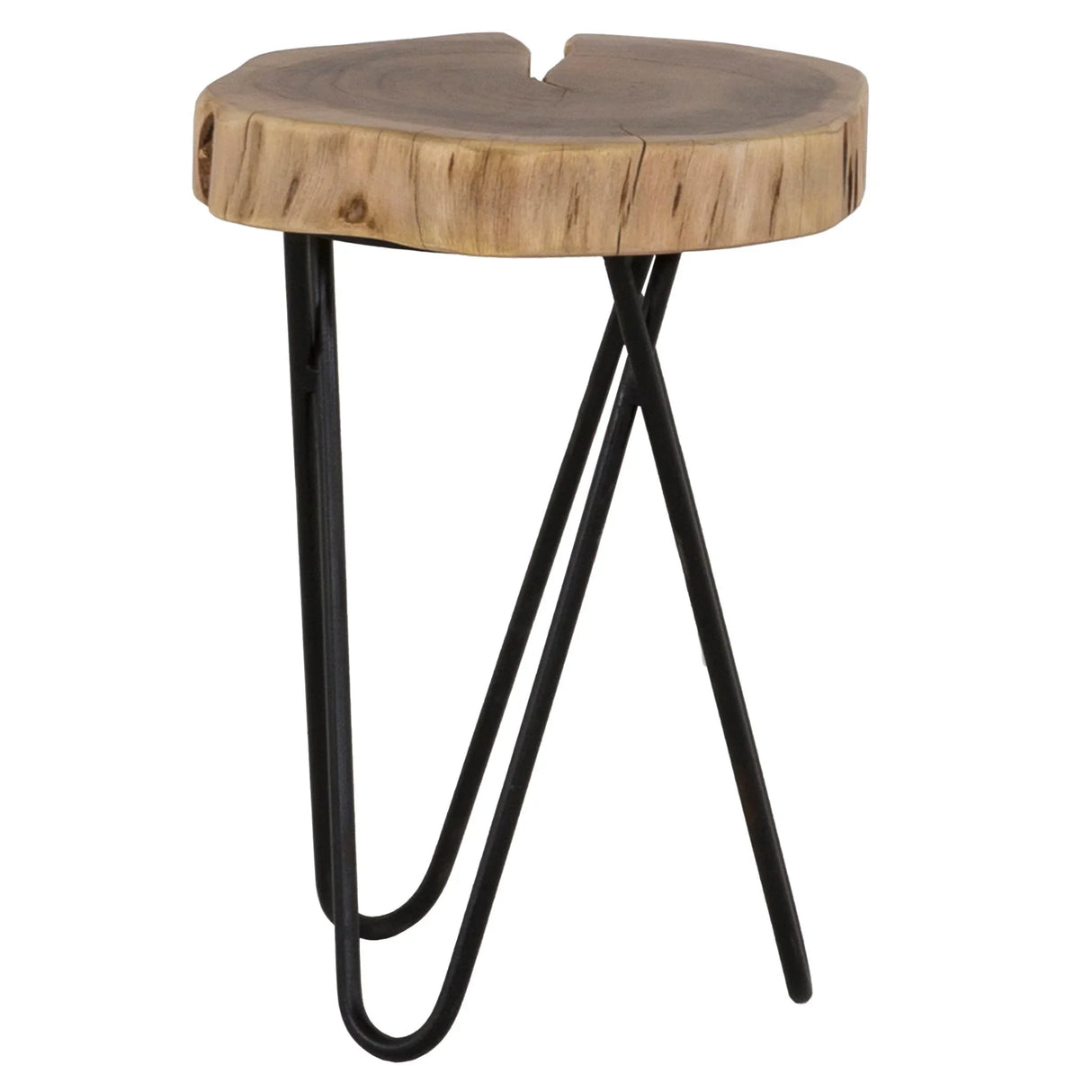 Rustic Accent Round Table With Iron Hairpin Legs - Furniture Home Direct