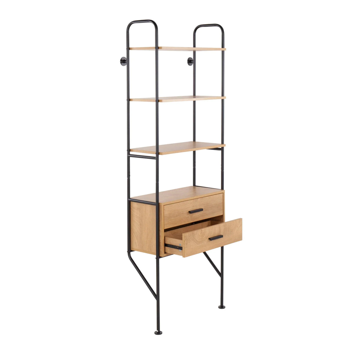 Lean - Industrial Bookcase - Black / Brown - Furniture Home Direct