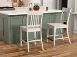 Haidel - Slat Back Counter Stools (Set of 2) - White - Furniture Home Direct