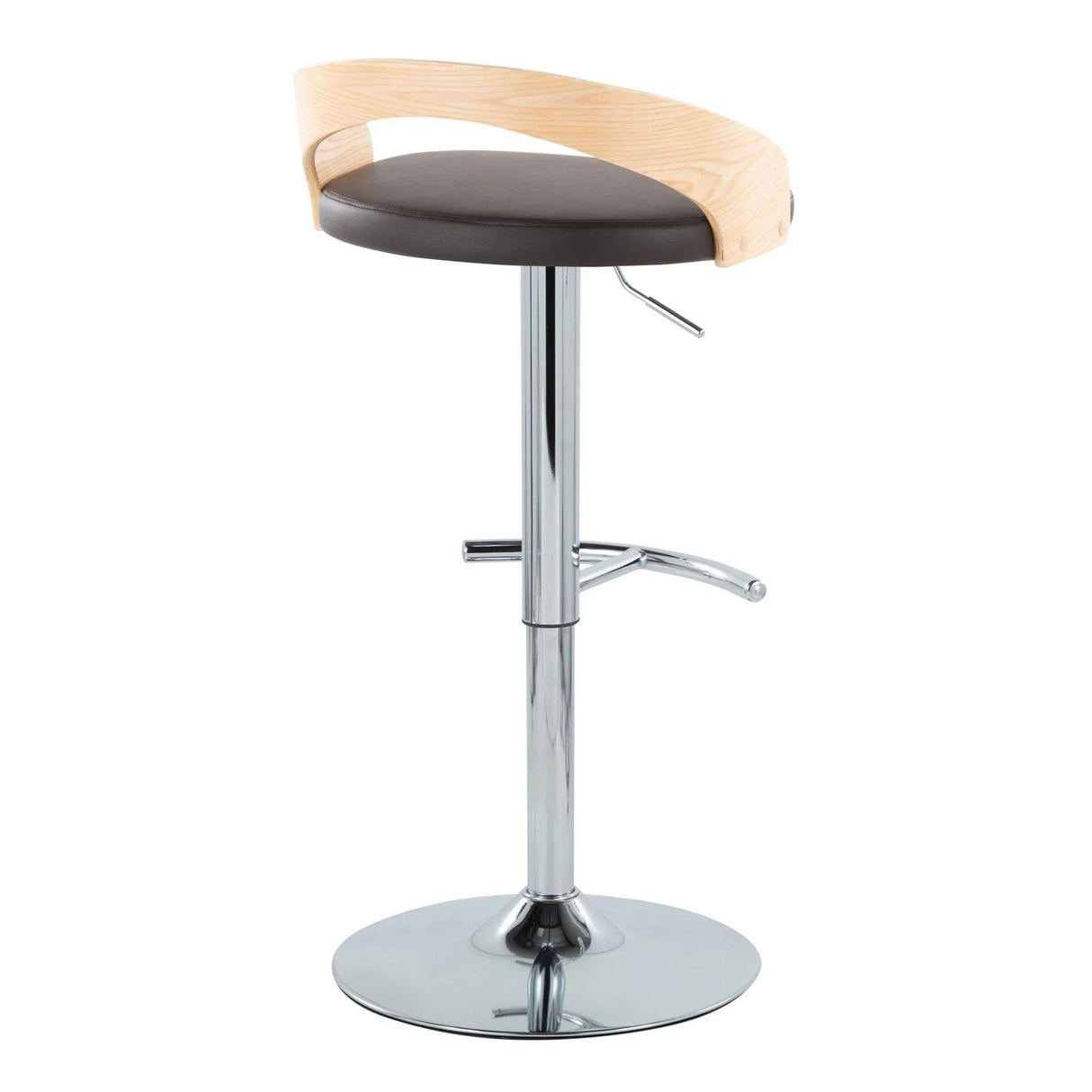 Grotto - Contemporary Adjustable Barstool, Swivel With Rounded T Footrest (Set of 2) - Furniture Home Direct