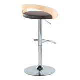 Grotto - Contemporary Adjustable Barstool, Swivel With Rounded T Footrest (Set of 2) - Furniture Home Direct