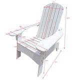 Outdoor Or Indoor Wood Adirondack Chair With An Hole To Hold Umbrella, On The Arm - Furniture Home Direct