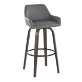 Daniella - Contemporary Fixed Height, Barstool With Swivel With Round Footrest (Set of 2) - Furniture Home Direct