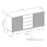 Contemporary Sliding Slat Door Sideboard - Furniture Home Direct