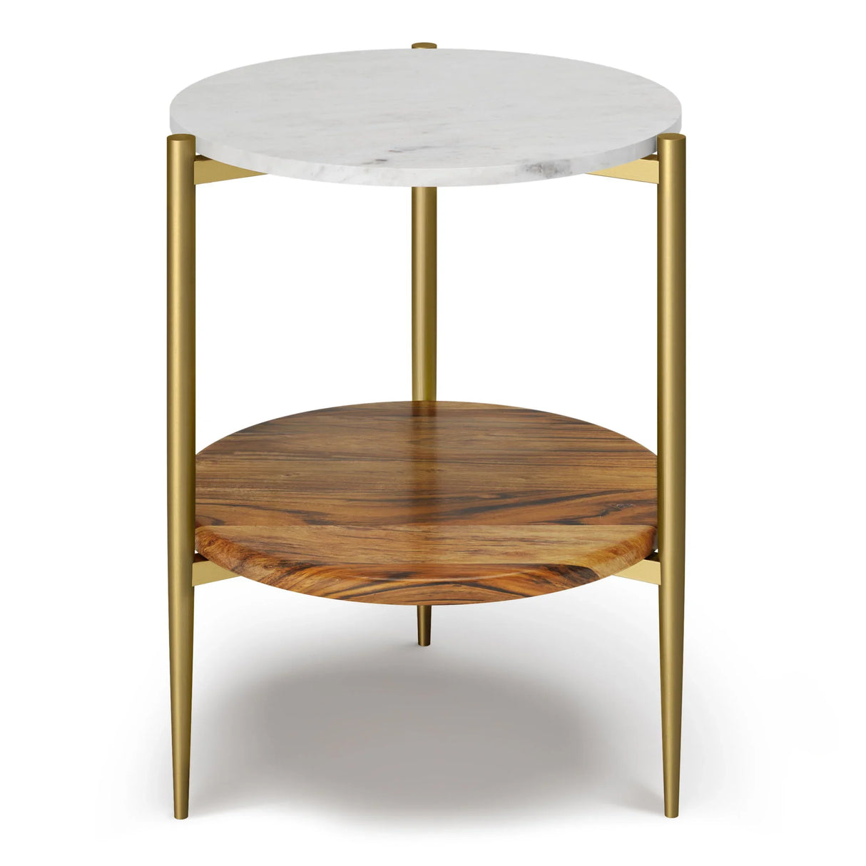Wagner - Round Marble & Wood Table - Furniture Home Direct