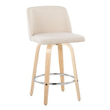 Toriano - Contemporary Fixed-Height Counter Stool With Swivel And Round Footrest (Set of 2) - Furniture Home Direct