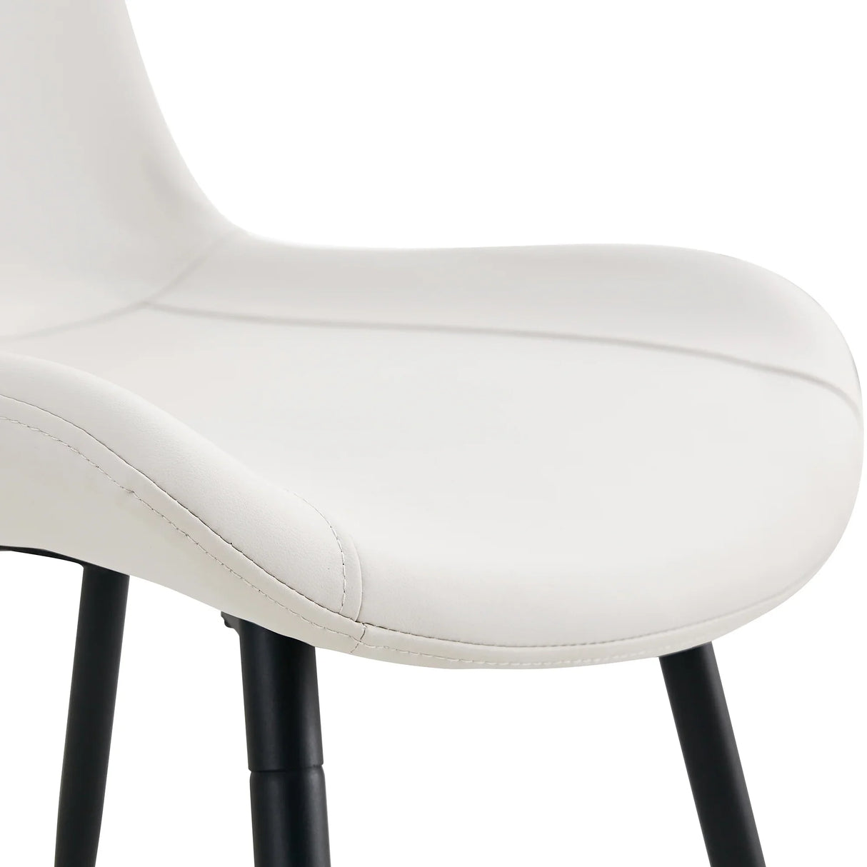Set Of 6 White Faux Leather Dining Chairs - Furniture Home Direct