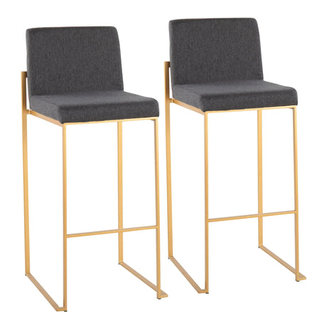 Fuji - Contemporary Design High Back Barstool (Set of 2) - Furniture Home Direct