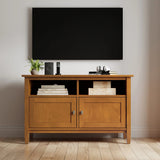 Warm Shaker - TV Media Stand Handcrafted - Brown - Furniture Home Direct