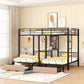 Triple Bunk Bed With Drawers, Multi-Functional Frame With Desks And Shelves In The Middle - Furniture Home Direct