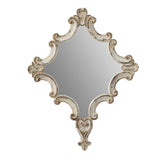 Artistic Diamond Scrollwork Mirror, Home Accent Mirror For Living Room, Entryway, Bedroom, Office - Antique White - Furniture Home Direct