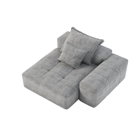 Modern Oversized Modular Sectional Sofa, Sparkling Chenille Fabric Soft Cushion Sofa With 2 Pillows - Furniture Home Direct