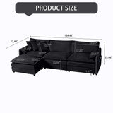 Modern Comfy Deep Seat Modular Sectional Sofa Cloud Couch With Ottoman - Furniture Home Direct